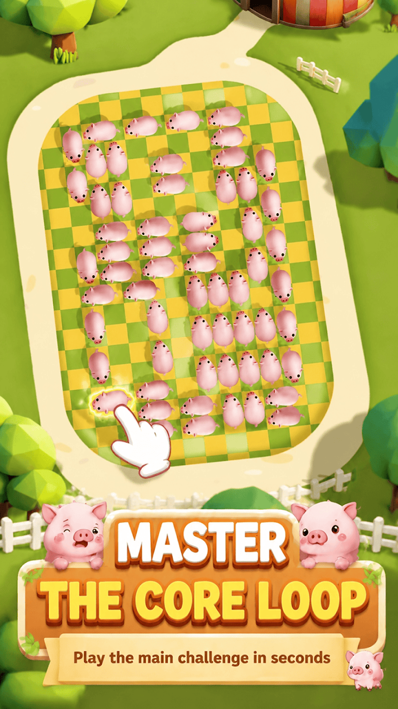 Pig puzzle board game screenshot