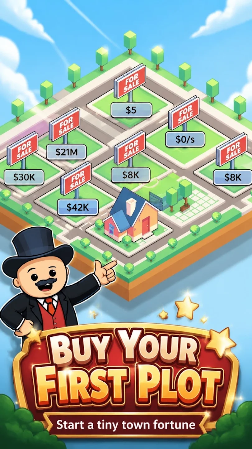Town plot purchase game screenshot